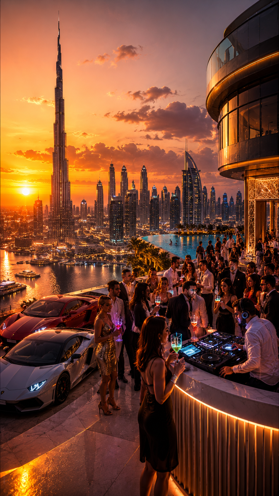 Dubai rooftop party